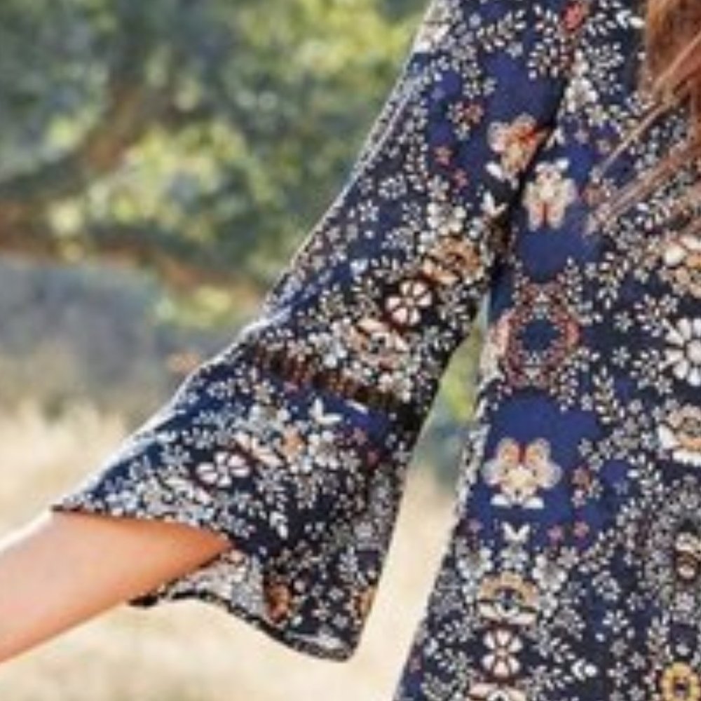 NWOT 👗 Jessica Simpson Women's Printed Peasant Dress - Picture 6 of 10